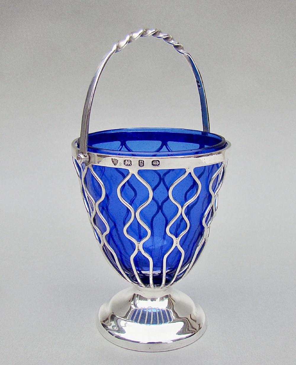 victorian silver wirework sugar basket by the haseler brothers birmingham 1898