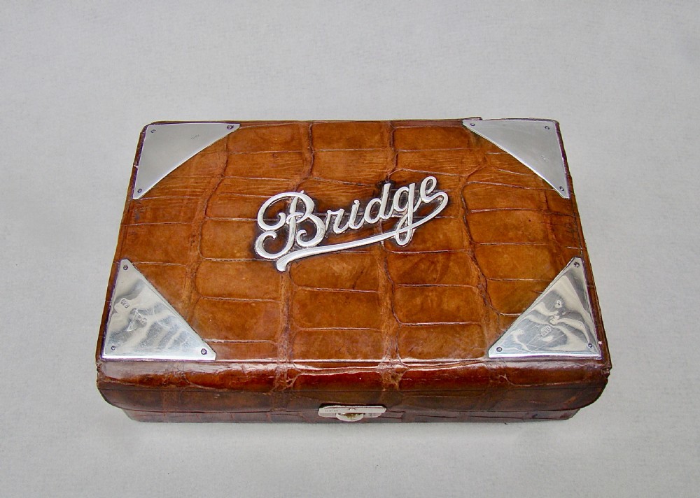 edwardian silver mounted bridge playing cards box by charles penny brown birmingham 1903