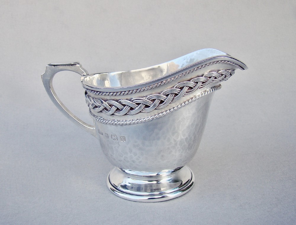 fabulous arts craft silver cream jug by a e jones birmingham 1920