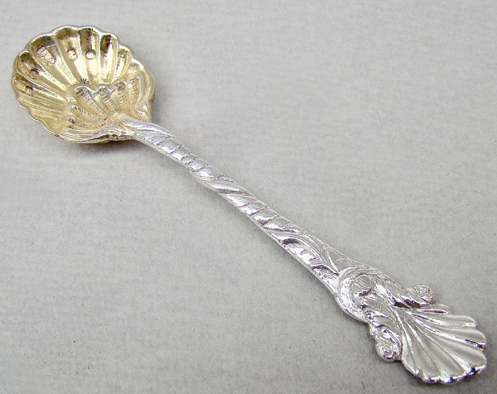 rare cast silver condiment spoon by david pettifer birmingham 1851