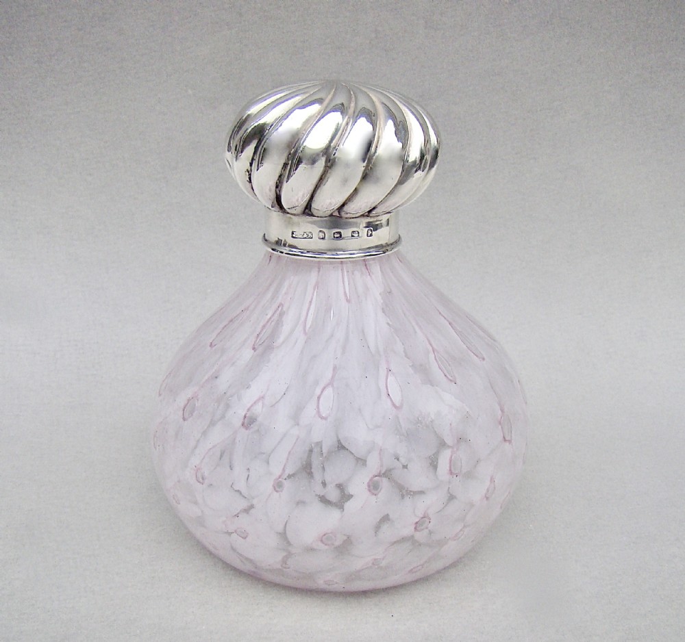 large victorian silver glass scent bottle by john grinsell sons birmingham circa 1890