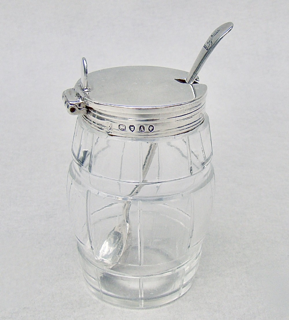 unusual victorian silver cut glass mustard pot by george fox london 1876