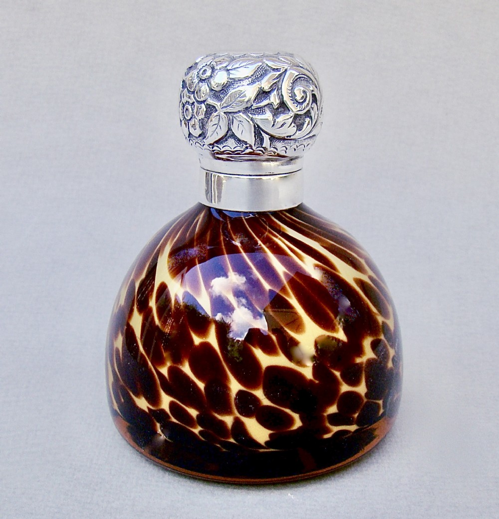 edwardian silver tortoiseshell glass scent bottle by arthur fenwick birmingham 1901