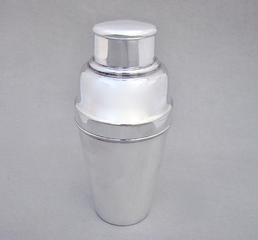 elegant art deco silver plated cocktail shaker circa 1930