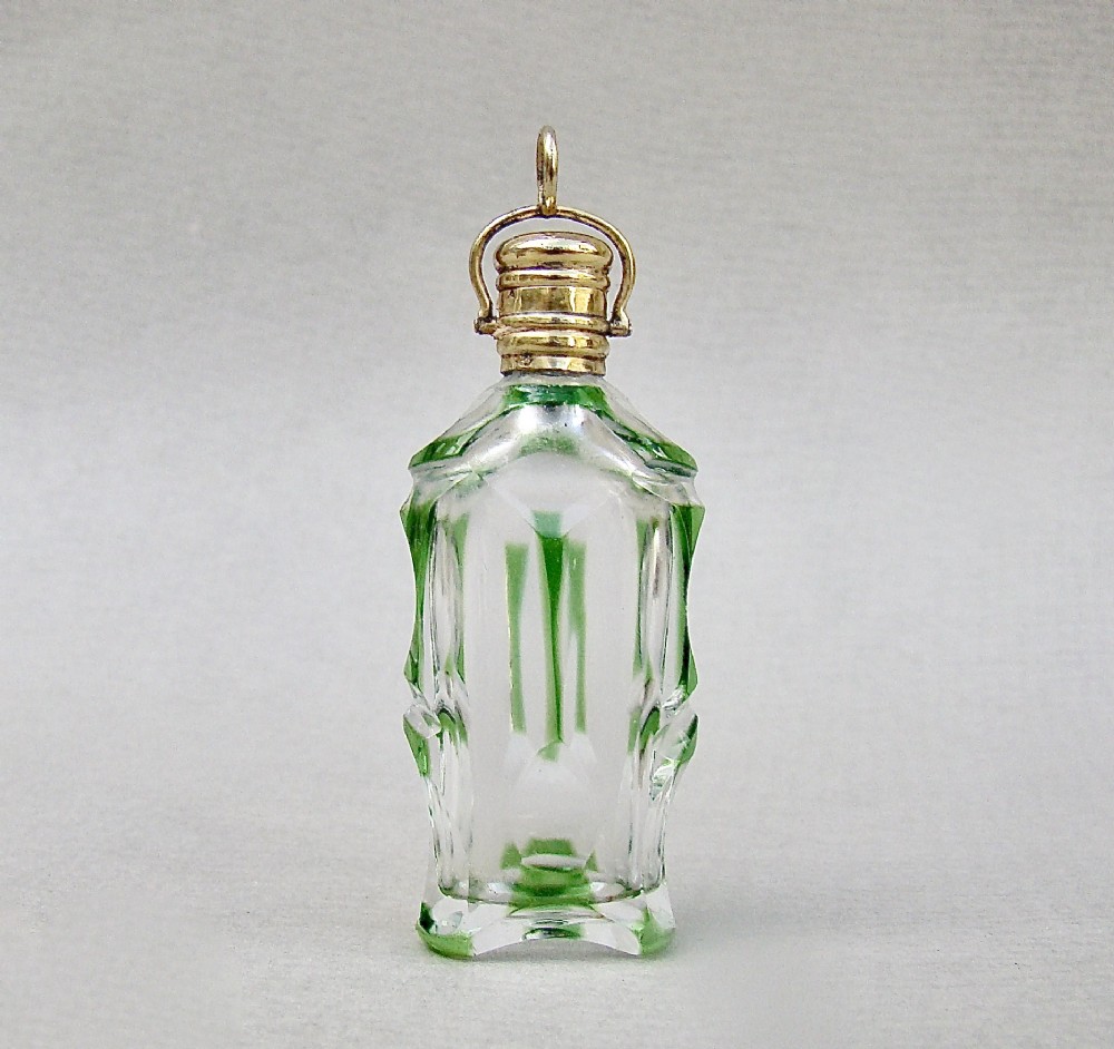 rare miniature 19th c french silver gilt cut glass chatelaine scent bottle circa 1870