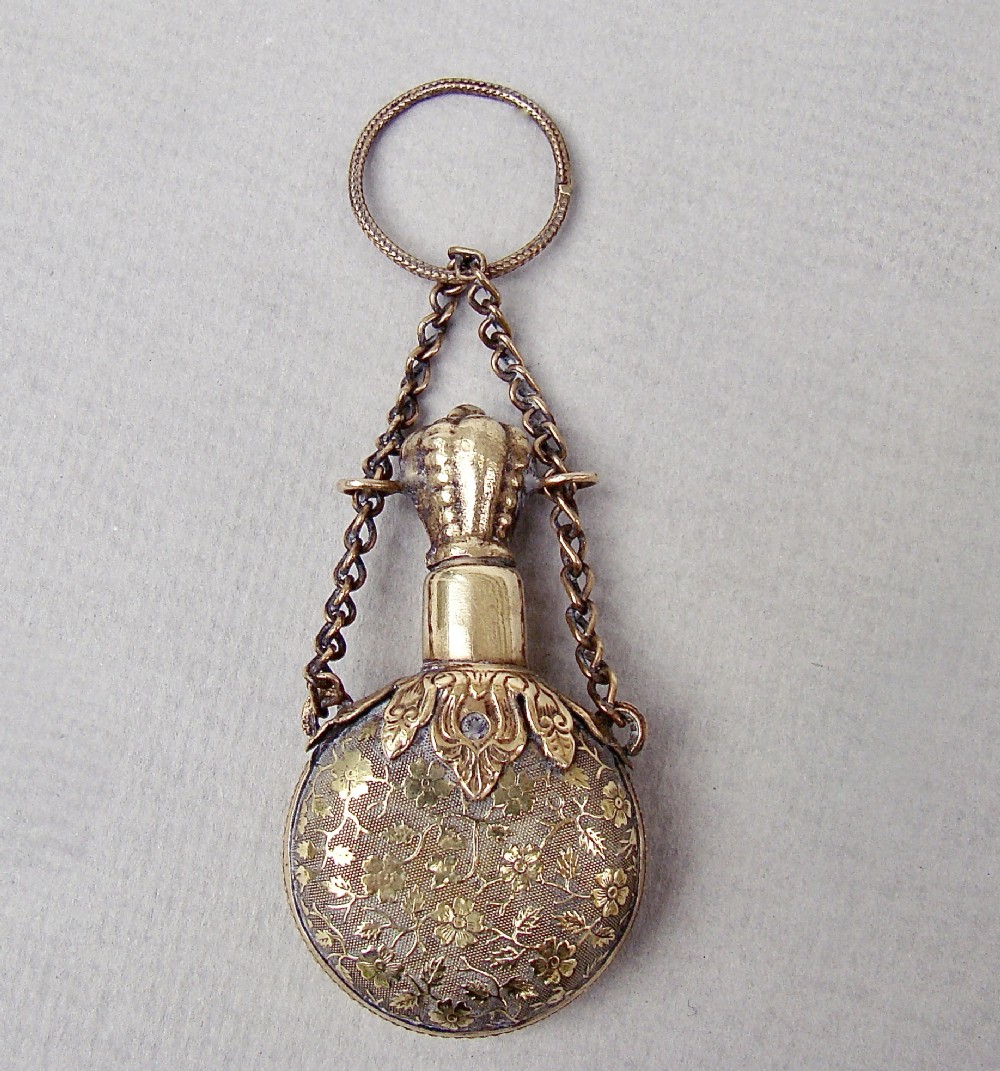 charming 19th century french ormulu chatelaine miniature scent bottle circa 1890