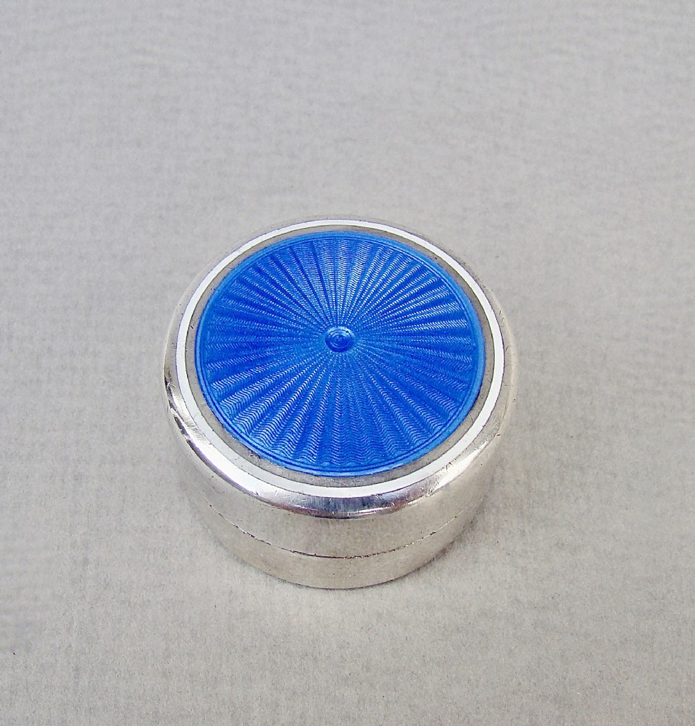 exquisite french silver and guilloche enamel pill box circa 1910