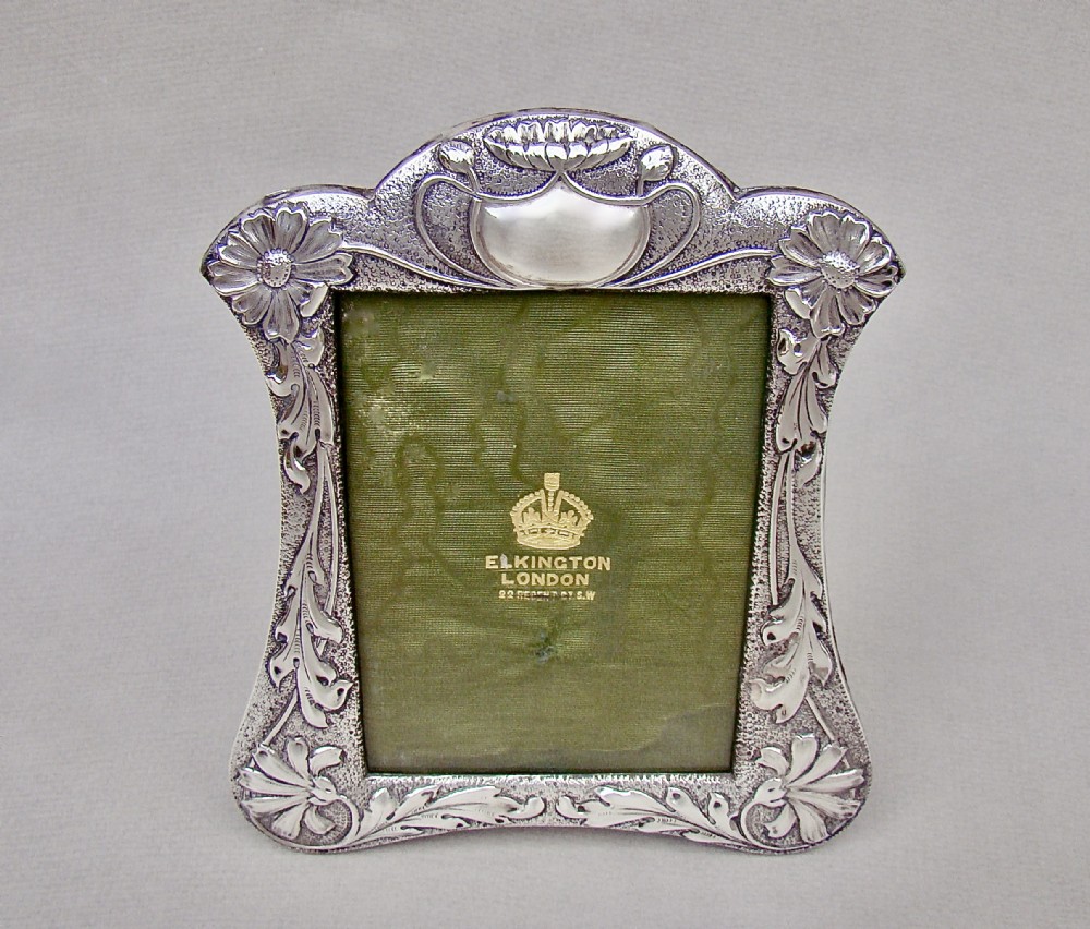 fabulous art nouveau silver photo frame by laurence emanuel birmingham 1906