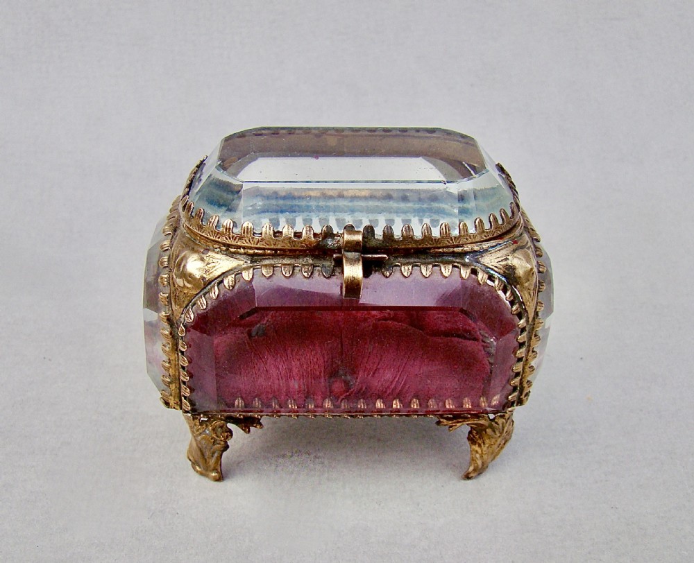 exquisite 19th c french ormulu bevelled glass jewellery casket circa 1890