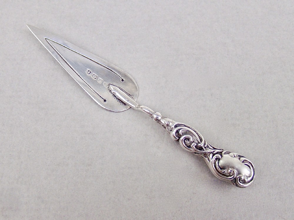 edwardian silver trowel shaped bookmark by crisford norris birmingham 1908