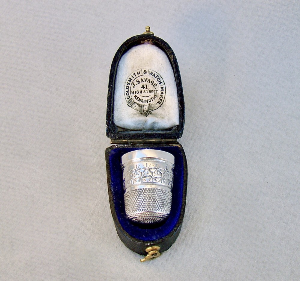 cased silver thimble by henry griffith sons ltd birmingham 1924