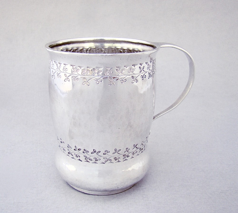 rare arts craft liberty co silver christening mug by bernard cuzner london 1908