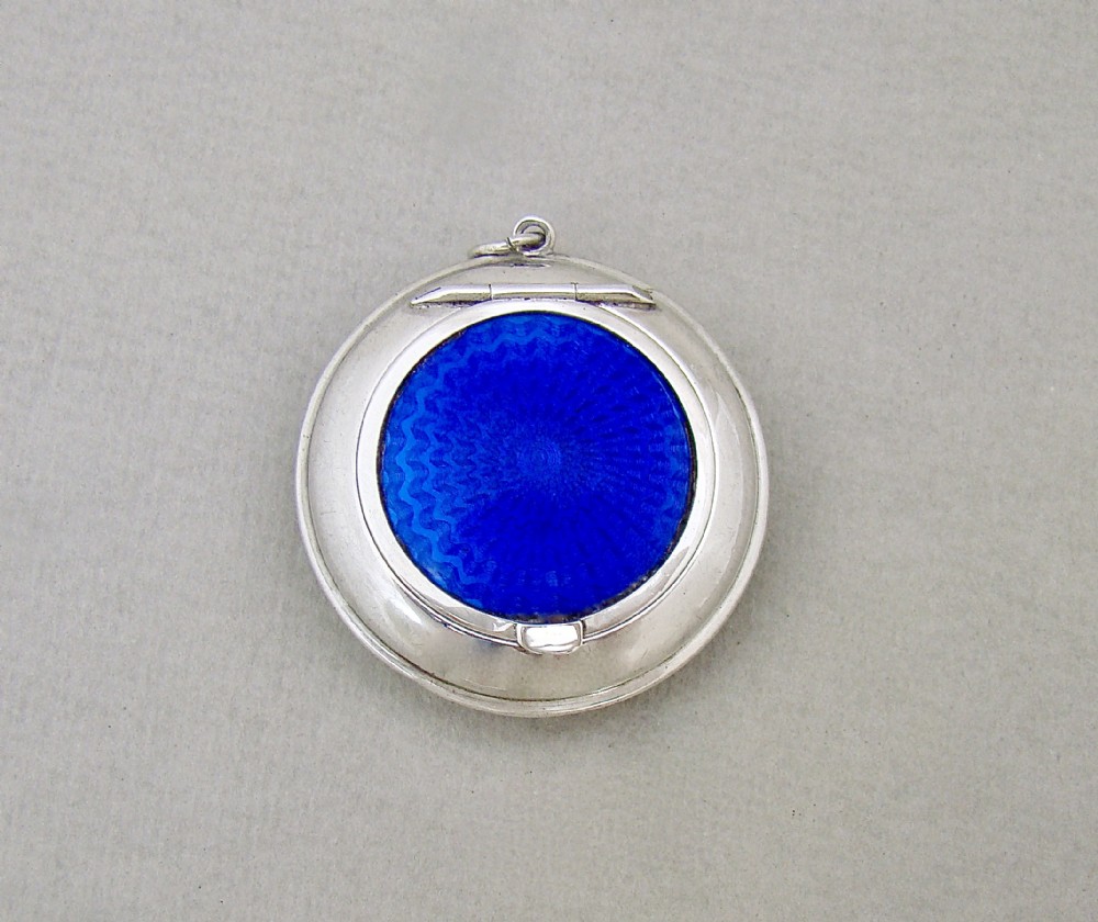 art deco silver guilloche enamel compact by henry perkins sons birmingham 1921