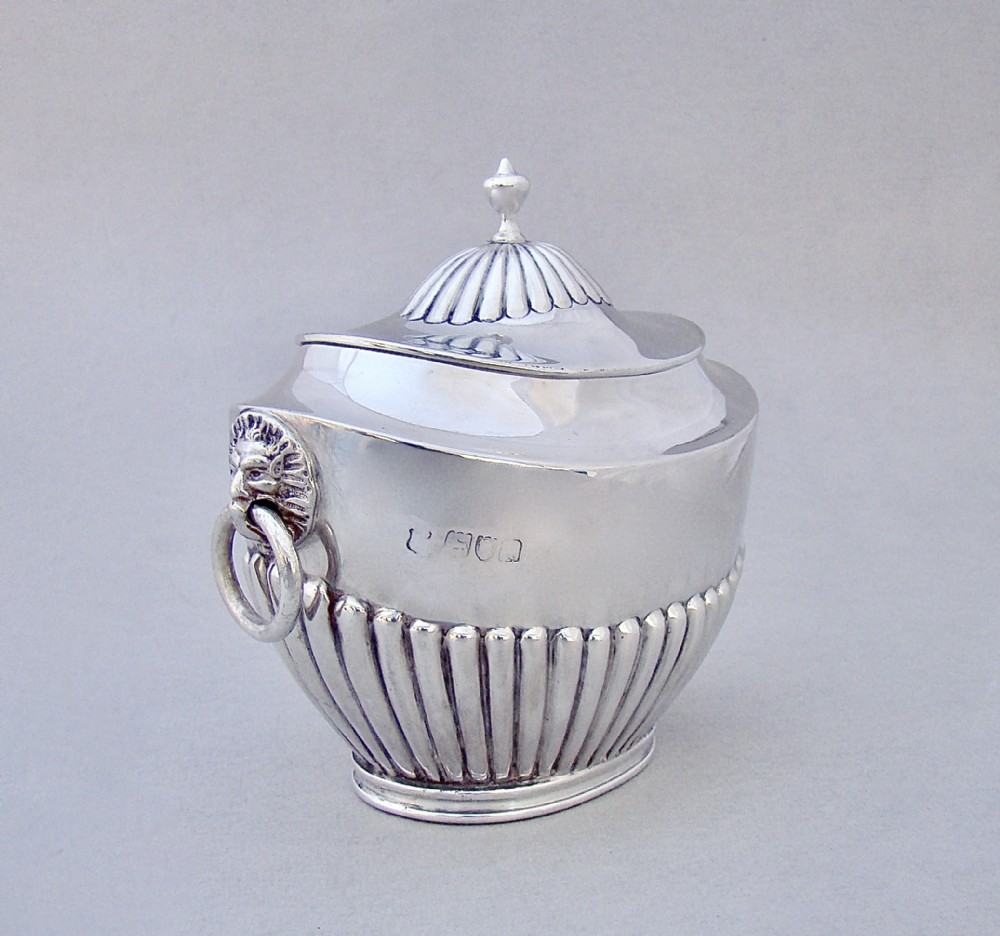 superb victorian silver lion mask tea caddy by the goldsmiths silversmiths london 1899