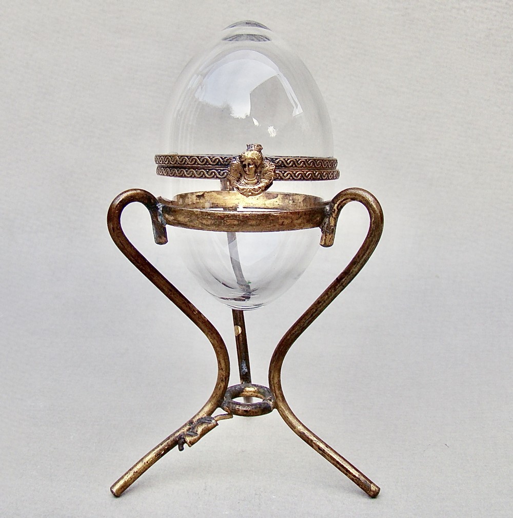 delightful french palais royal clear glass casket on ormulu stand circa 1860