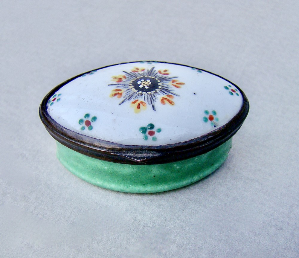 exquisite georgian bilston enamel patch box circa 1780