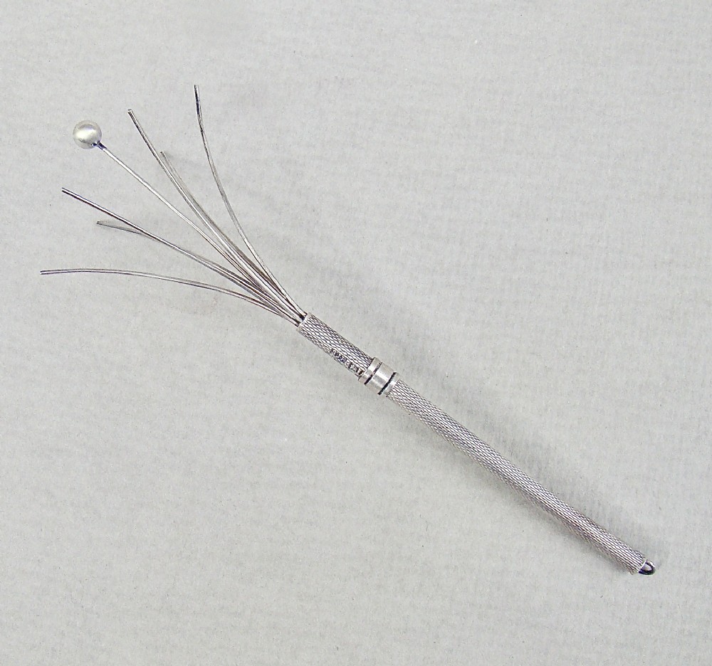 midcentury sterling silver cocktail swizzle stick by rose son london 1954