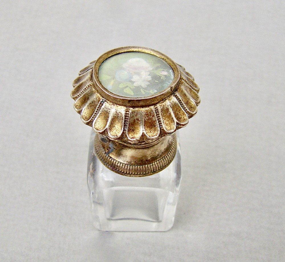 small french palais royal ormulu and glass scent bottle circa 1880