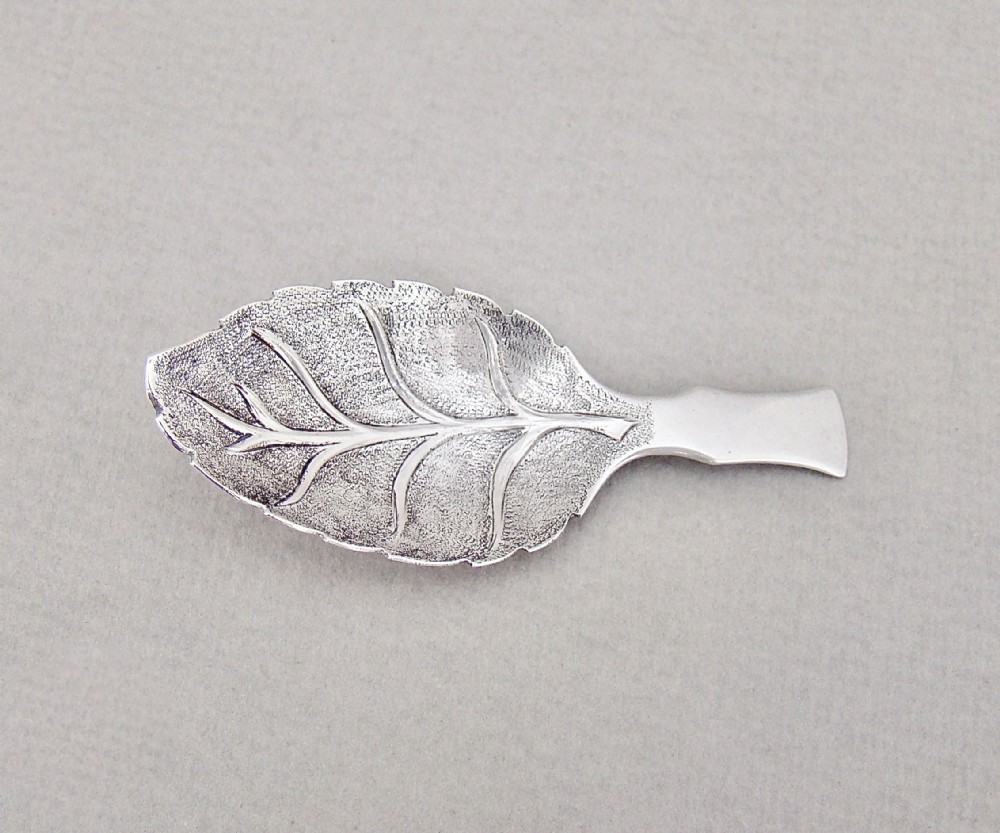 rare georgian silver leafshaped silver caddy spoon by robert rutland london 1807