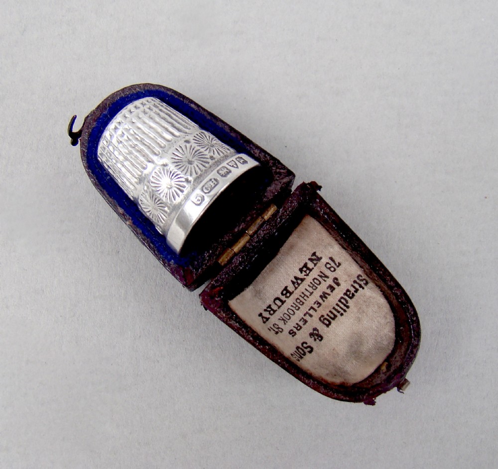 cased george v silver thimble by charles horner chester 1921