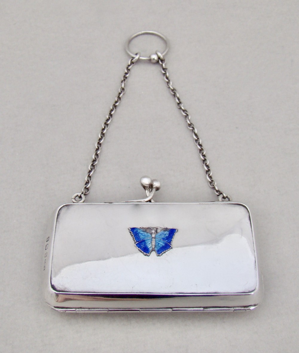 unusual george v silver cocktail purse by henry clifford davis birmingham 1917