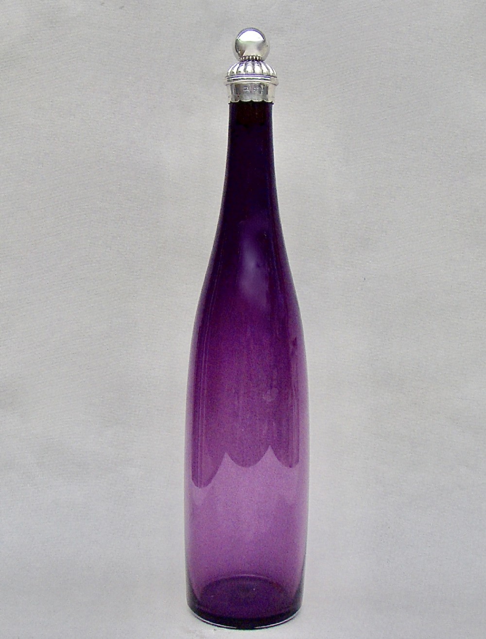 rare victorian silver mounted amethyst glass decanter by thomas stapleton london 1889