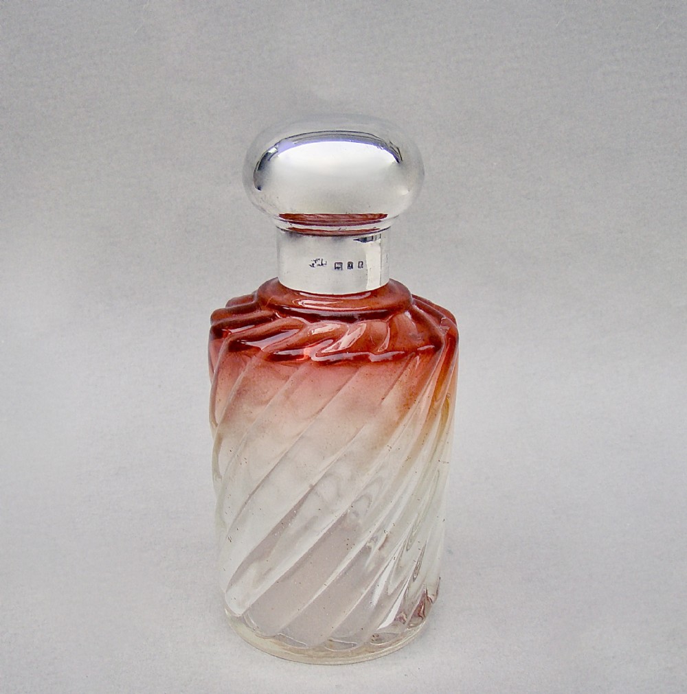 fabulous mappin webb silver mounted cologne bottle london 1920