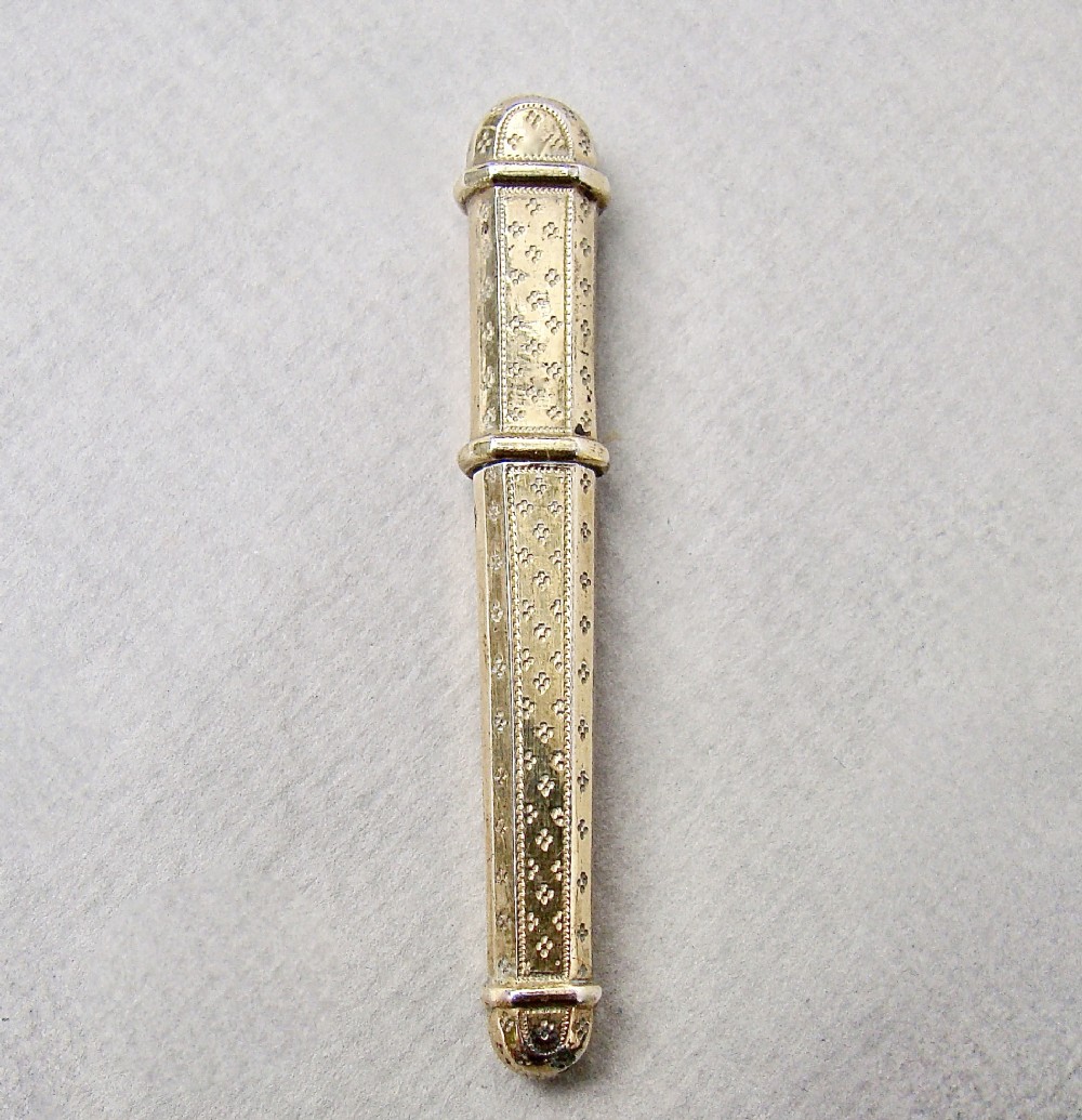 elegant 19th century french silver gilt needle case circa 1870