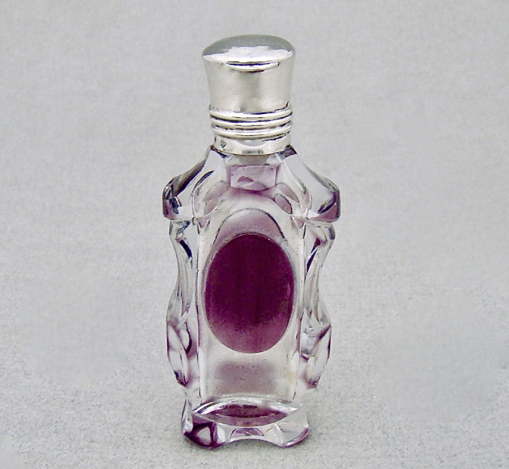 exquisite 19th c french silver overlay amethyst glass scent bottle circa 1880