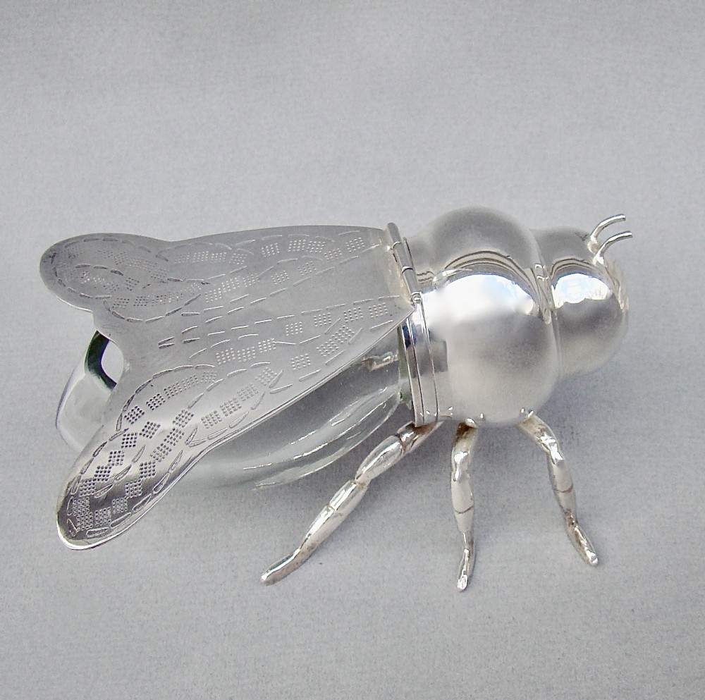 edwardian silver plated bee honey pot by james dixon sons circa 1910