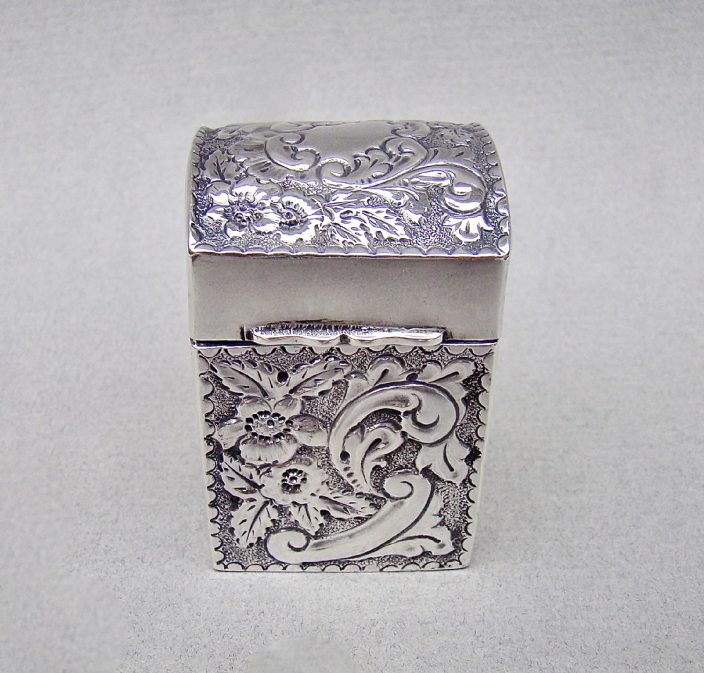 miniature victorian silver patience card box by nathan hayes birmingham 1898