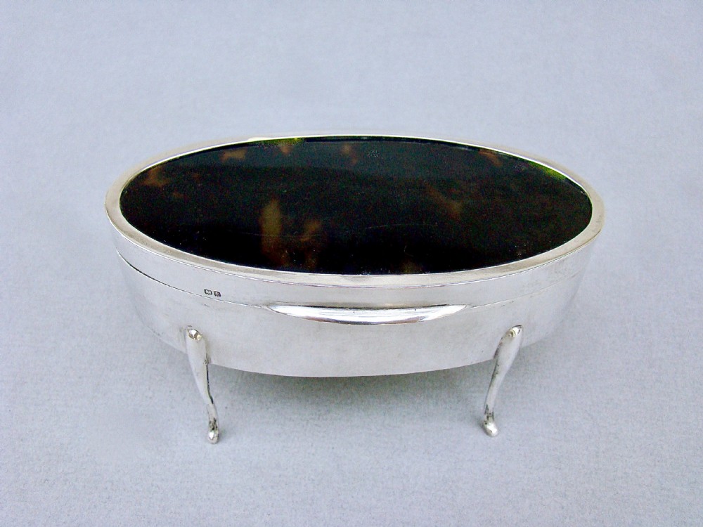 george v silver mounted large size tortoiseshell jewellery box by horton allday birmingham 1918