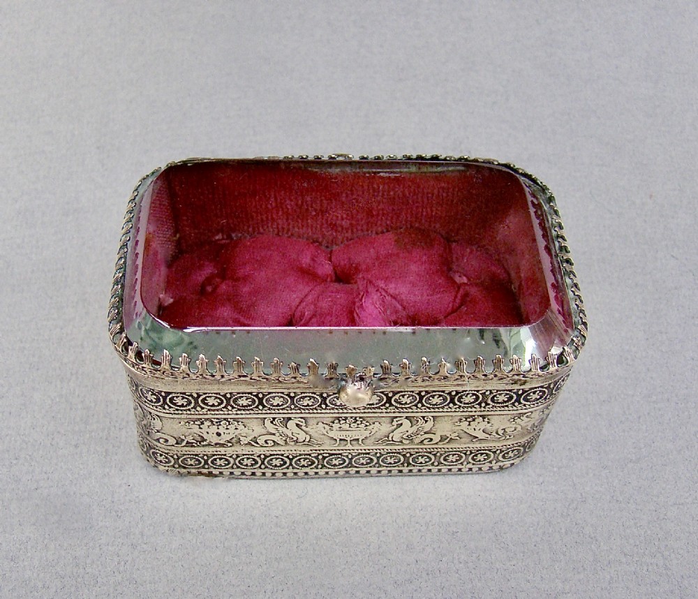 unusual 19th c french ormulu bevelled glass jewellery casket circa 1890