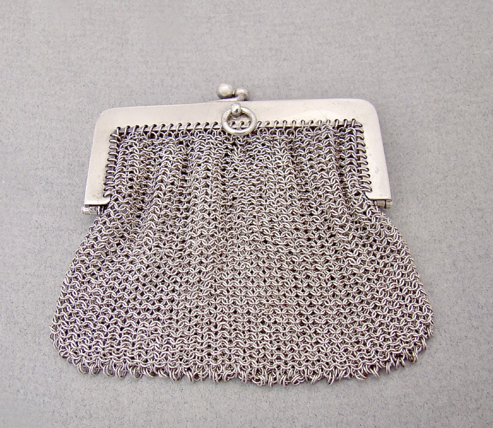 exquisite edwardian silver chain mail cocktail purse by robert cawley chester import marks for 1909