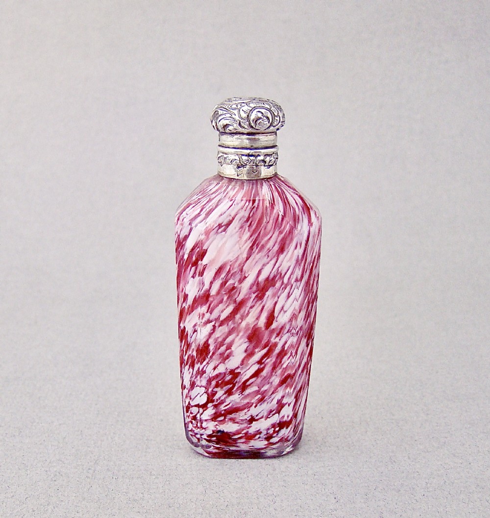 rare 19th c french silver clichy glass scent bottle circa 1870