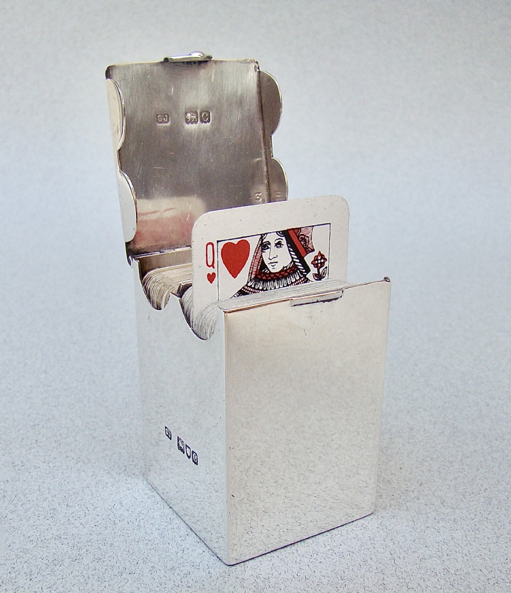 fabulous victorian silver miniature patience card box by samuel jacob london 1898
