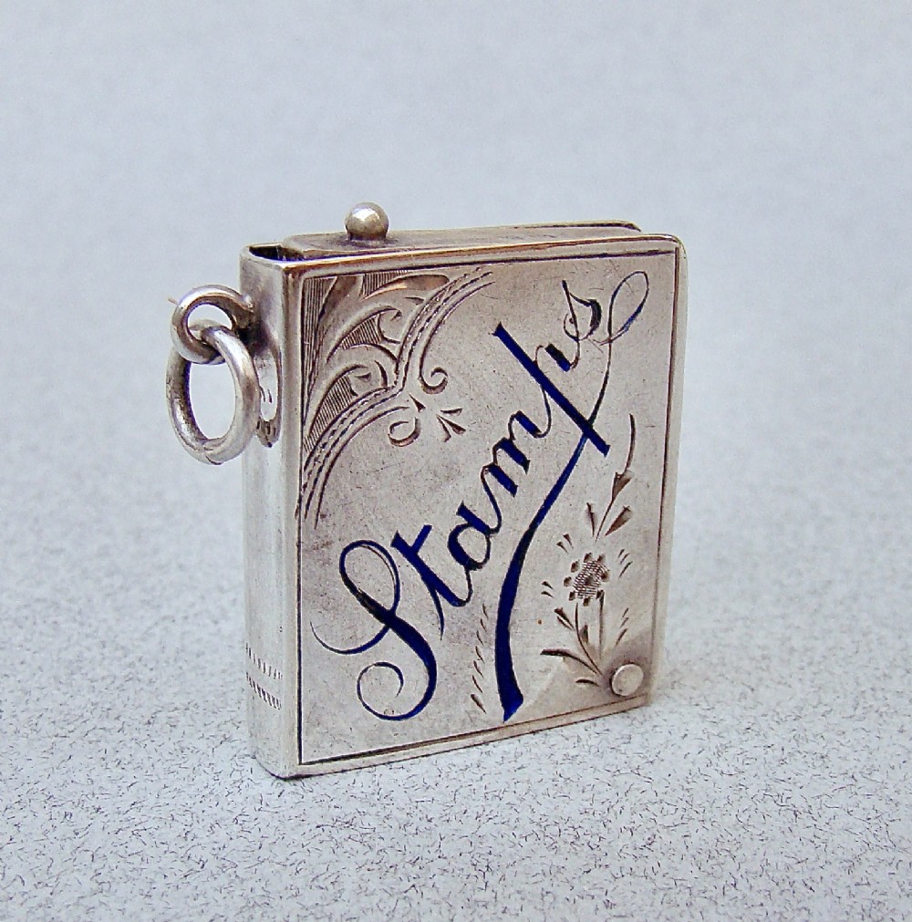 rare george v silver book stamp case by crisford norris birmingham 1914