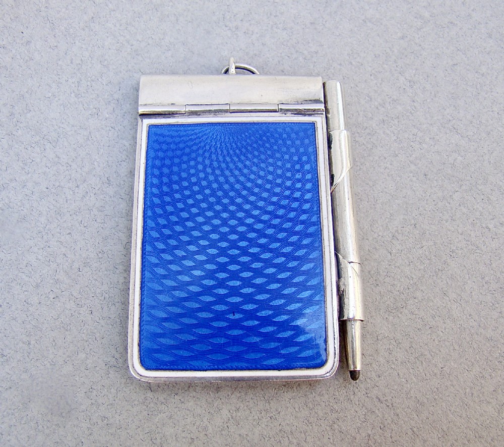 rare silver and guilloche enamel aide memoire london import marks for 1911