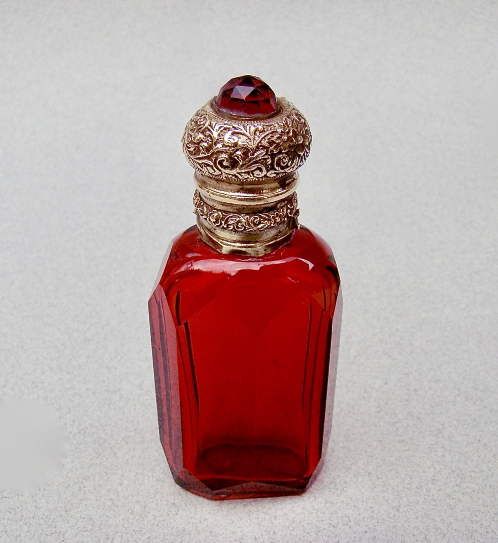 19th c french ruby glass ormulu scent bottle circa 1890