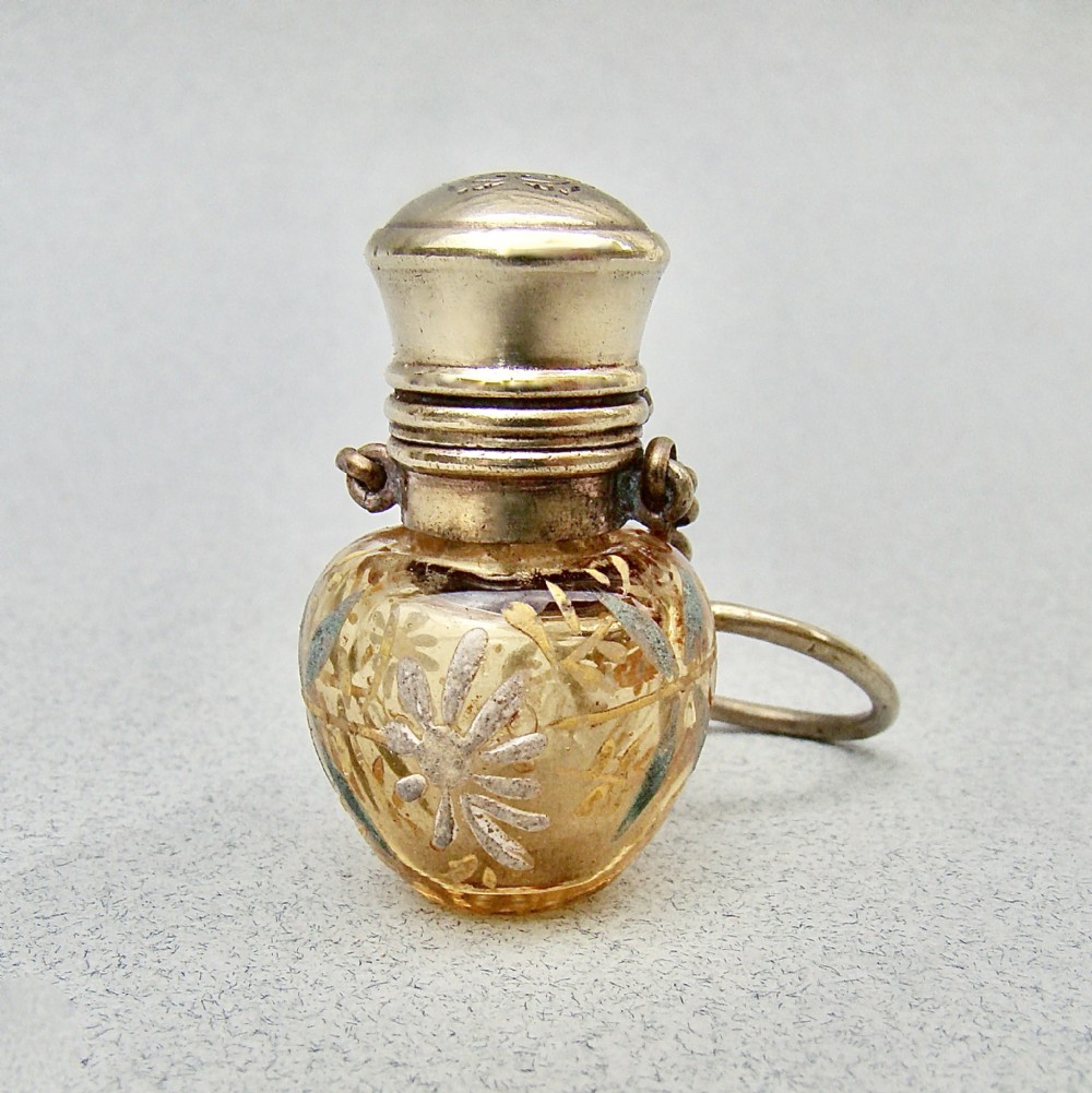 charming 19th century french moser glass chatelaine scent bottle circa 1890