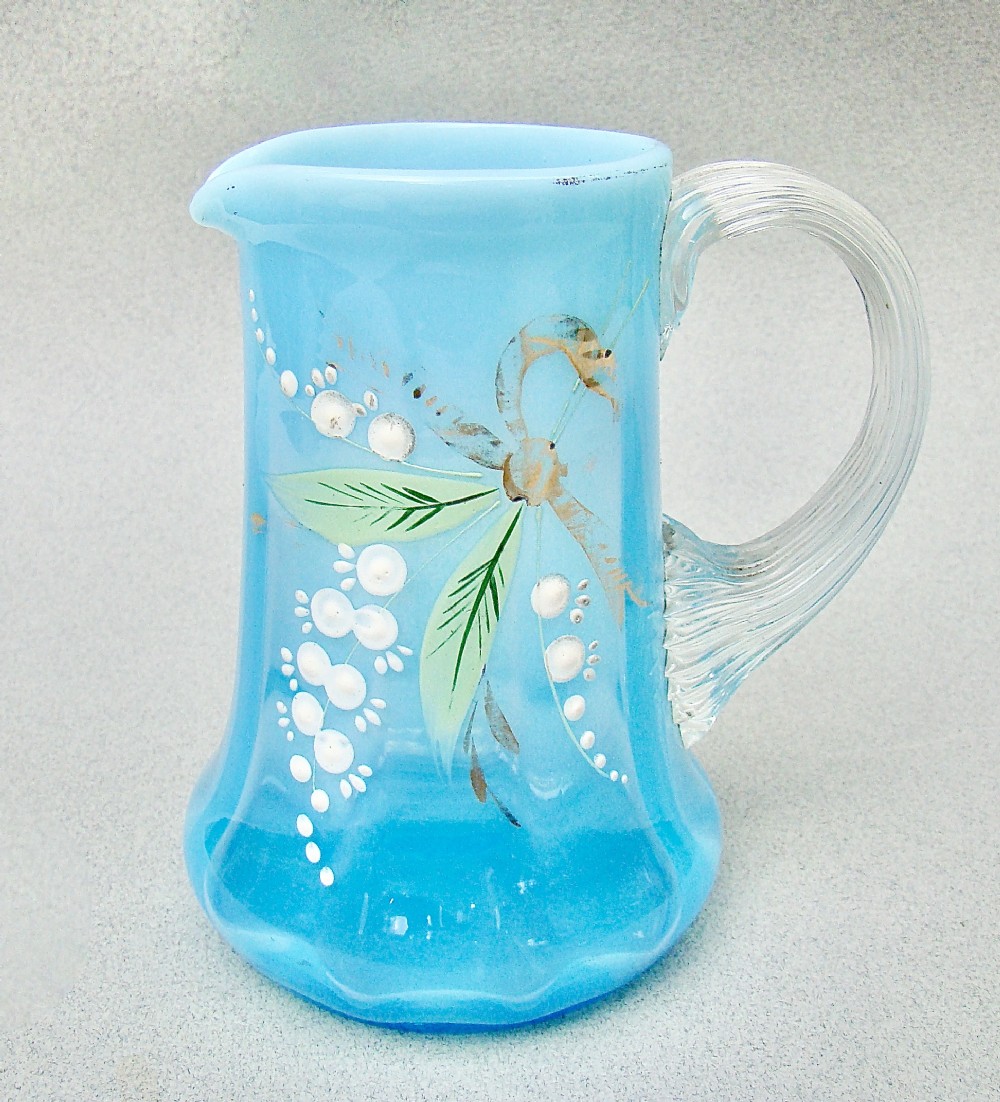 delightful victorian opalescent glass cream jug circa 1890