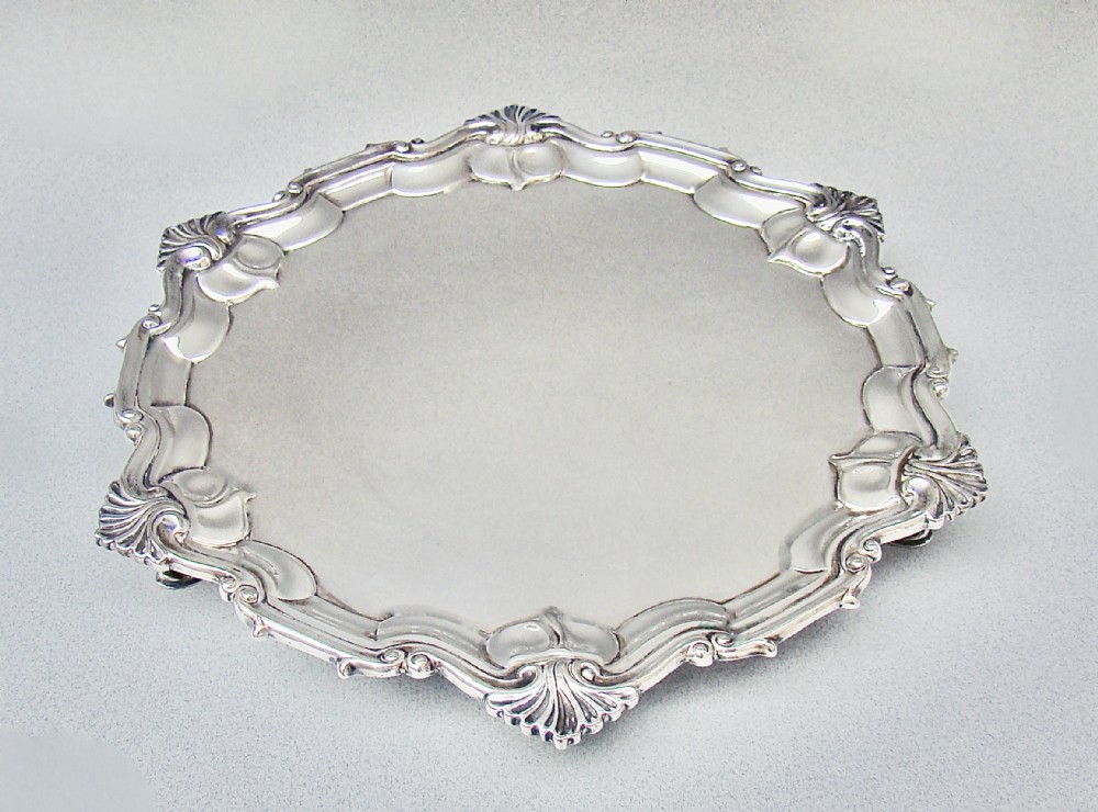 superb victorian 9 silver plated salver by william hutton sons circa 1900