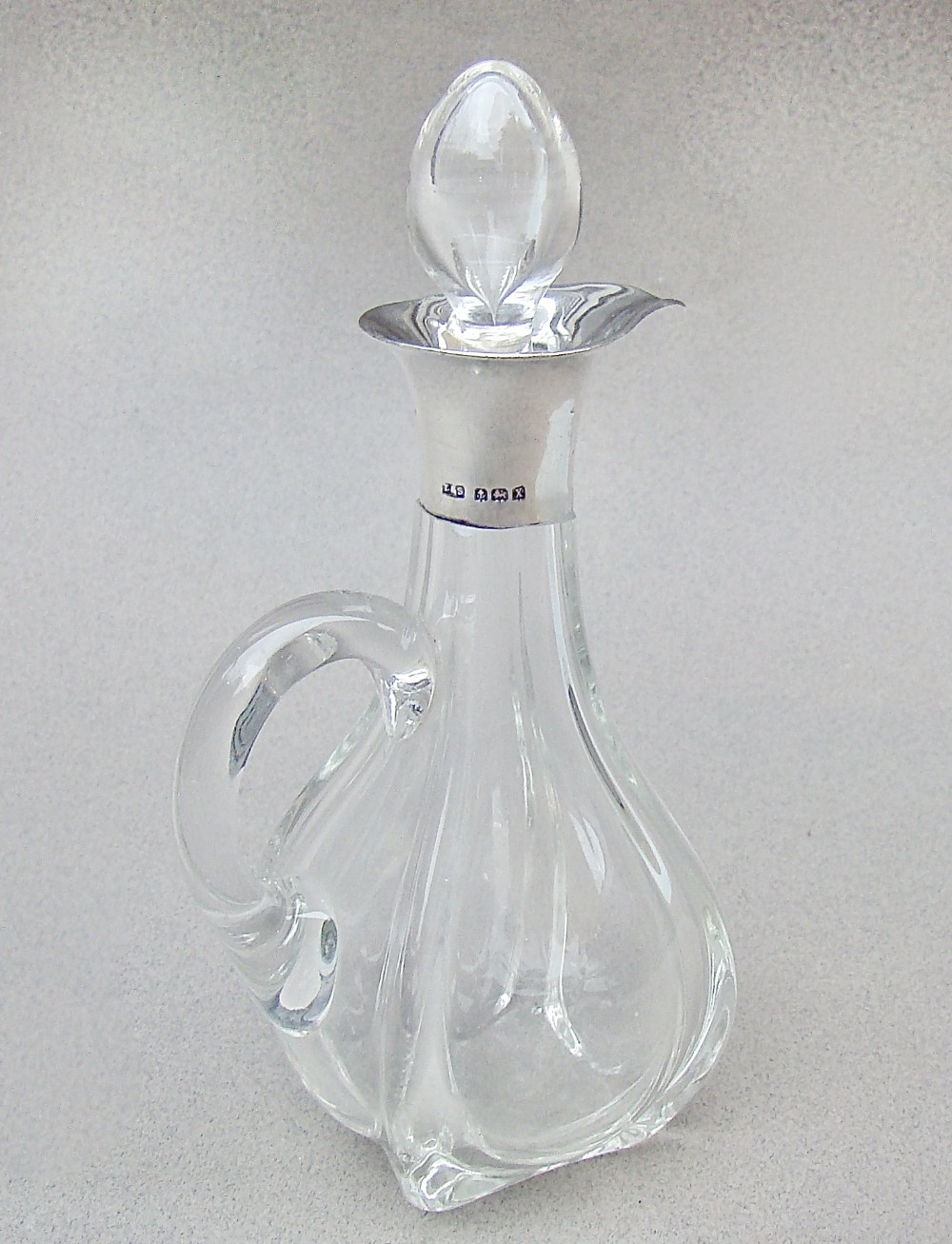 art deco silver mounted oil or vinegar bottle by levi salaman birmingham 1922